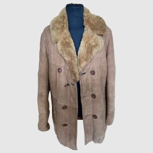 Women's Vintage Suede Leather Bomber Coat Aviator Shearling Leather Jacket