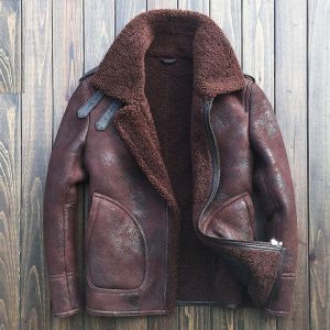 Men’s B3 Bomber Sheepskin Leather Shearling Wool Jackets