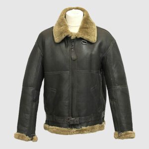 Men's B3 Bomber WWII Pilot Sheepskin Shearling Leather Jacket
