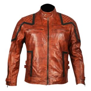 101 Elite Vintage Motor-Biker Distressed Real Leather Jacket