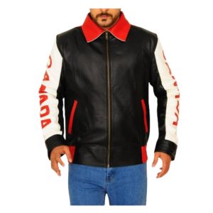 Canada Flag Mens Black Leather Jacket
