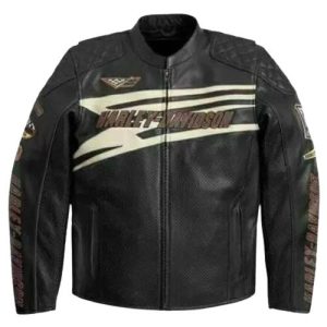 Harley Davidson Sprocket Racing Perforated Biker Leather Jacket