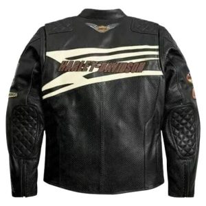 Harley Davidson Sprocket Racing Perforated Biker Leather Jacket