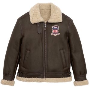 Men's Brown Avirex B3 Shearling Leather Jacket